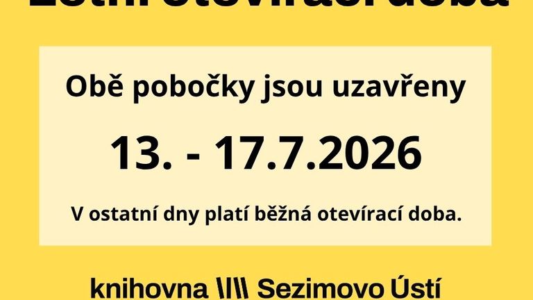 LETNÍ OTEVÍRACÍ DOBA